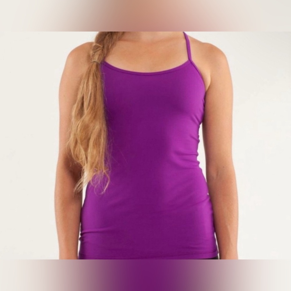Lululemon purple power Y tank top size 8